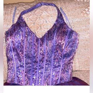 Purple sequin formal dress